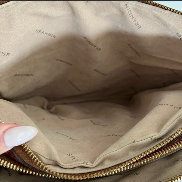 BRAHMIN Croc Embossed Leather iPad Bag 11”x9”x2” - Picture 8 of 9